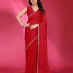 svaraa Women Chiffon Saree with Embellished Border-picture-19