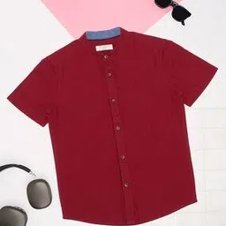 pantaloons junior Boys Band-Collar Regular Fit Shirt-picture-36