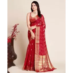 nyrika Women Woven Saree with Contrast Border image 1