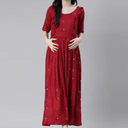 swishchick Women Embroidery Fit and Flare Dress image 1