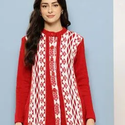 aarika girls ethnic Women Woolen Button Closure Cardigan -picture-13