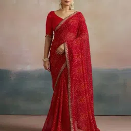 ri-wah Women Georgette Saree with Embellished Border image 1