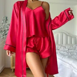 marquisa Women Top & Pants with Robe Set image 1