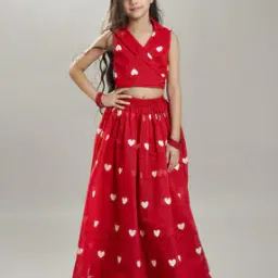 bitiya by bhama Girls Graphic Print 2-Piece Lehenga with Choli -picture-45