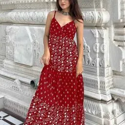 Women Floral Print Fit & Flared Dress-image-57