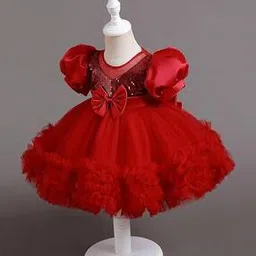 fostric Girls Embellished Fit & Flare Dress with Bow Applique-picture-16