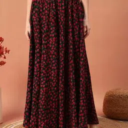 Women Floral Flared Skirt-image-16