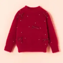 Girls Embellished Pullover with Bow Detail-image-62