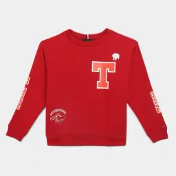 tommy hilfiger Boys Typographic Regular Fit Cotton Sweatshirt image 1