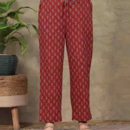 aramya Women Floral Print Pants with Insert-Pockets image 1