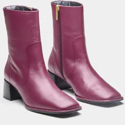 oroh Women Heeled Genuine Leather Boots with Side-Zip Closure  image 1