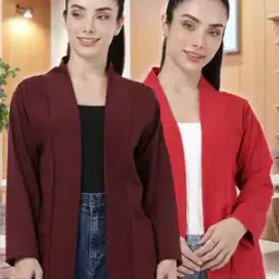 kryptic Women Pack of 2 Regular Fit Front-Open Shrugs-picture-48