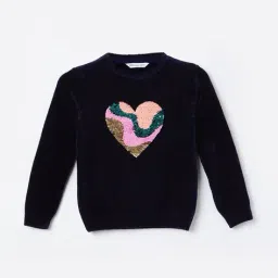 fame forever by lifestyle Girls Embellished Round-Neck Sweatshirt image 1