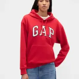 Women Brand Print Relaxed Fit Hoodie-image-89