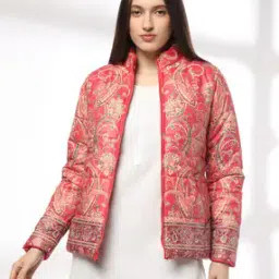 fusion Women Paisley Print Relaxed Fit Puffer Jacket-picture-17