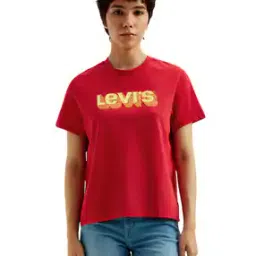 levi's Women Brand Print Regular Fit Crew-Neck T-Shirt-picture-34