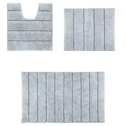 saral home Set of 3 Striped Antiskid Bathmats-picture-21