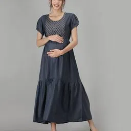 Embroidered Fit & Flare Dress-image-11