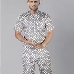 jb just black Men Printed Shirt & Shorts Set-picture-50