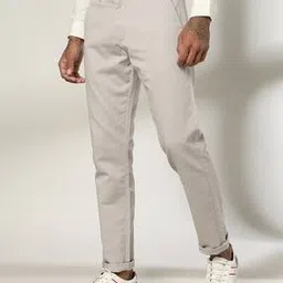 netplay Men Tapered Fit Flat-Front Chinos-picture-17