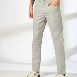 john players Men Flat-Front Slim Fit Trousers-picture-44