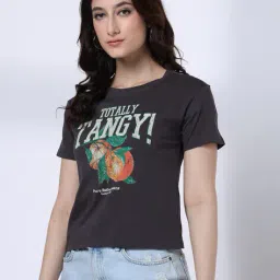 rio Women Typographic Print Regular Fit Round-Neck T-Shirt image 1