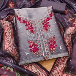 svaraa Women Embroidered 3-Piece Unstitched Dress Material-picture-31