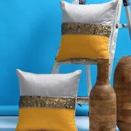 alina decor Set of 2 Embellished Cushion Covers- 16"x16 "-picture-29