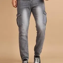buzzic Men Denim Cargo Jogger with 5-Pocket Styling-picture-17