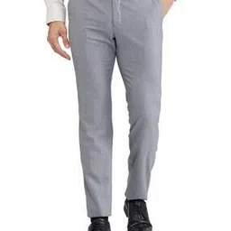 raymond Men Slim Fit Flat-Front Trousers-picture-13