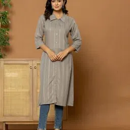 flamboyant Women Striped A-Line Kurti-picture-17