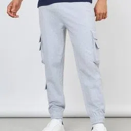 styli Men Heathered Joggers with Flap Pockets-picture-33