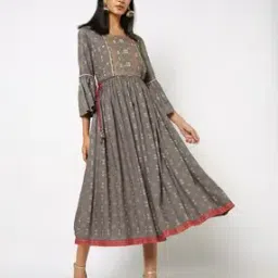 fusion Floral Print Fit & Flare Dress-picture-46