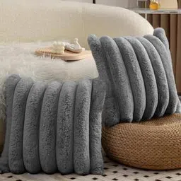 luxehome international Set of 2 Striped Sofa Cushion Covers 16" x 16"-picture-34