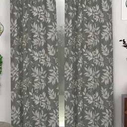 chhavi india Pack of 2 Leaf Print Door Curtains-picture-11