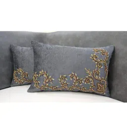 good vibes Set of 2 Embellished Rectangular Cushion Covers image 1