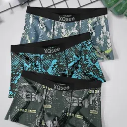 panicia Pack of 3 Men Printed Trunks with Elasticated Waist image 1
