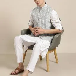 Mandarin-Collar Nehru Jacket-image-1