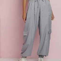 Women Straight Fit Cargo Pants with Insert Pockets-image-0