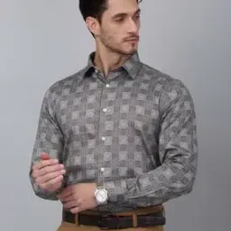 cantabil Men Geometric Slim Fit Shirt-picture-12