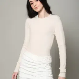 Women Ribbed Regular Fit Crew-Neck Pullover-image-45