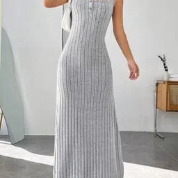 outzidr global Women Ribbed Sheath Dress-picture-29