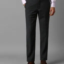 louis philippe Men Checked Slim Fit Trousers-picture-36