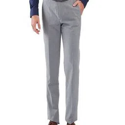 park avenue Men Relaxed-Fit Flat-Front Trousers with Insert Pockets-picture-52