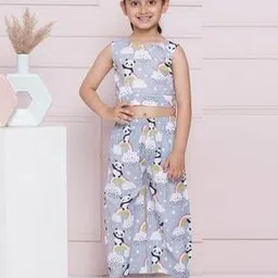 aj dezines Girls Printed Top & Pants Set-picture-22