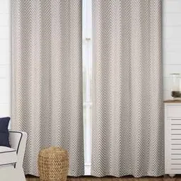 saral home Set of 2 Chevron Print Blackout Long Door Curtains-picture-34