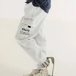 jump cuts Typographic Print Joggers with Elasticated Waist-picture-27