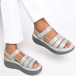 marc loire Strappy Platform Sandals with Velcro Closure-picture-12