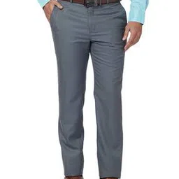 raymond Men Skinny Fit Flat-Front Trousers-picture-53