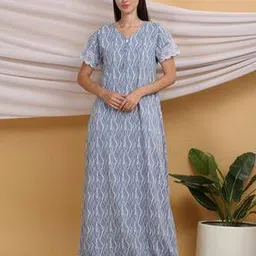 sweet dreams Women Printed V-Neck Nighti-picture-31